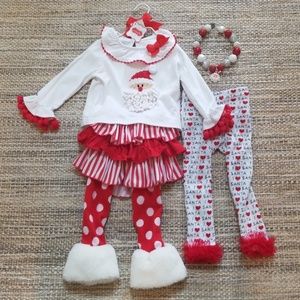 Girls Mud Pie Christmas Matching Set